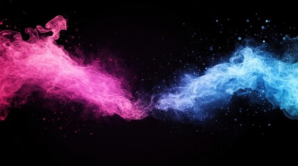 Wall Mural - vibrant blue and purple flames intertwine on a dark background, creating an enchanting and dynamic v