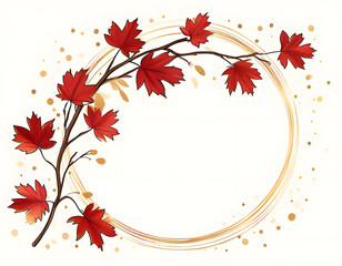 Wall Mural - Autumn Leaves Frame