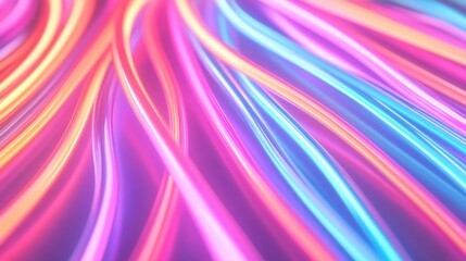 Wall Mural - bright neon light swirls flow in vibrant colors, creating an energetic atmosphere that captivates th