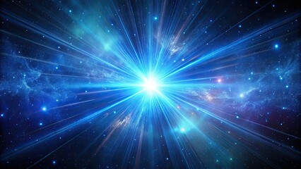 cosmic nebula cradles a dazzling blue pulsar, a vibrant celestial jewel in the night sky.