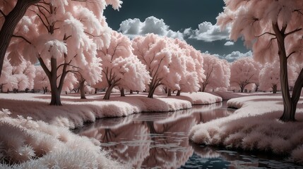 Wall Mural - Infrared photography, beautiful natural landscape