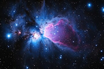 Wall Mural - cosmic beauty deep space nebula clouds in ethereal blues, purples and magentas with glowing star clu