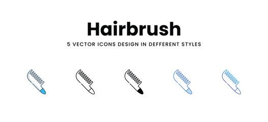 Sticker - Hairbrush icons in different style vector stock illustration