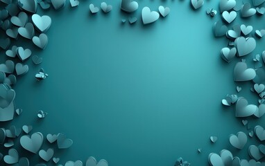 Wall Mural - Saint Valentines Day teal background