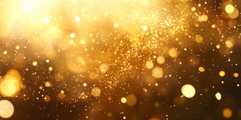 Wall Mural - Golden bokeh lights, celebratory background