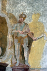 Wall Mural - Saint Ladislaus of Hungary, fresco on the main altar in the Church of All Saints in Sesvete, Croatia