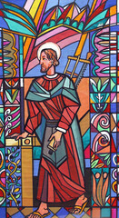 Wall Mural - Saint Joseph, sketch for a stained glass window in the parish church of Saints Peter and Paul in Velika Gorica, Croatia