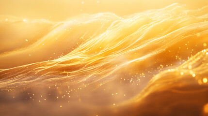 Wall Mural - Warm golden streams of light flowing through shimmering dust on a soft honey gradient background