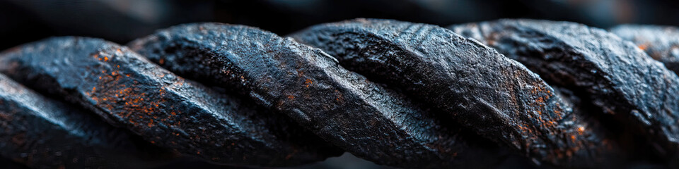 Wall Mural - Close-up of Twisted Metal Rope with Surface Texture