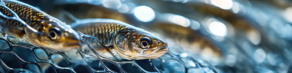 Multiple Fish in a Fishing Net