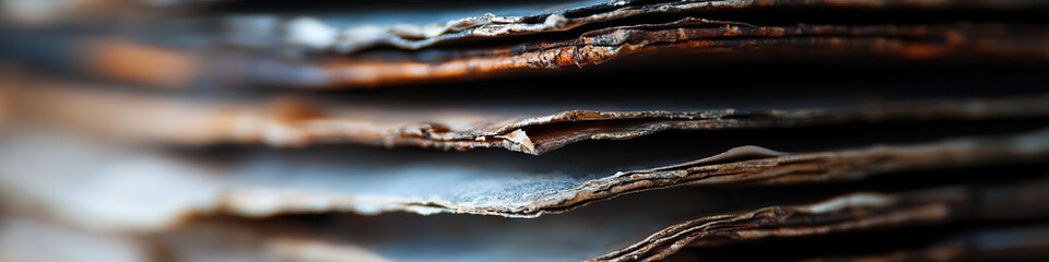 Poster - Close-up Photograph of Weathered, Layered Material