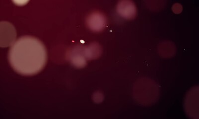 Wall Mural - red maroon blurred lights and sparkling particles create a glowing, magical 4k background. perfect f