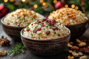 Traditional Christmas kutia, a boiled rice porridge, is a traditional Slavic holiday ritual dish. It is a sweet pilaf with nuts. Kutya, known in Ukrainian culture, is also part of Orthodox Christmas