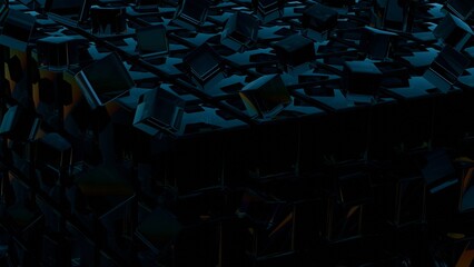 Aufkleber - Abstract 3D Glass Cubes on Gradient Sky Background