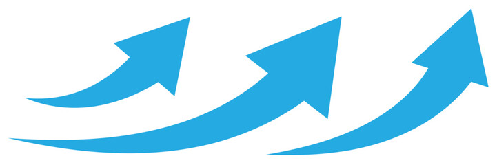 Wall Mural - blue curved graph with arrow png file type