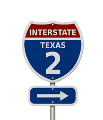 Wall Mural - USA Interstate 2 highway sign