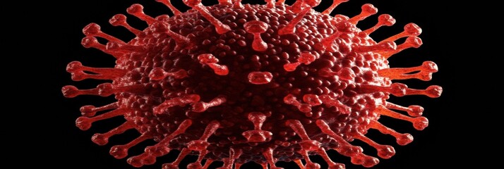 Poster - Detailed 3D visualization showcases viral structure with capsid, spikes, and RNA strands illuminated in molecular intricacy. Generative AI