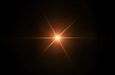 Wall Mural - abstract illustration of lens flare effect against black background. bright light source with radiat