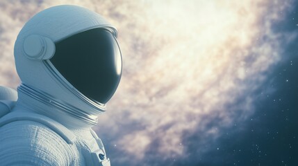 Wall Mural - astronaut gazing at illuminated space through large window in spacesuit, capturing cosmic wonders an