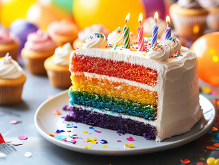 Wall Mural - Colorful Rainbow Cake 