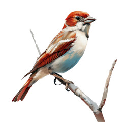 Wall Mural - Detailed Illustration of a Crossbill Bird on a Clean transparent background in Photorealistic Style