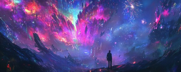 Wall Mural - new year s celebration, fireworks, , bright colors, night sky, sparkler art, festive atmosphere, exc