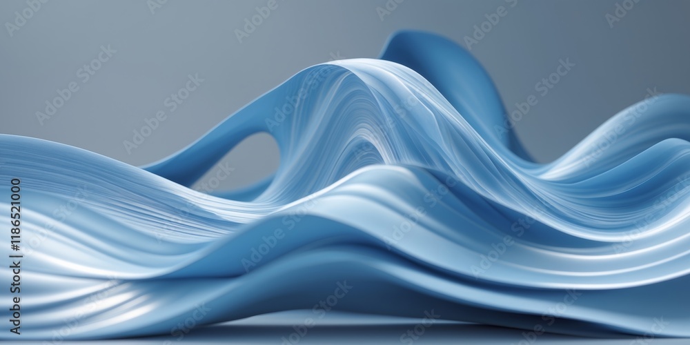 dynamic blue wave design combines fluid curves and soft gradients Stock ...