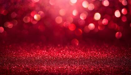 Wall Mural - red blurred abstract shiny valentines day background with bokeh impact festive crimson glitter spark