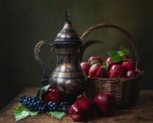 Wall Mural - Still life with red apples