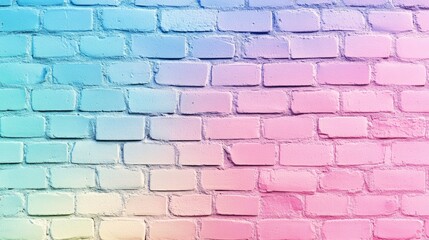 Sticker - Colorful Soft Gradient Brick Wall Texture Background for Creative Design Projects