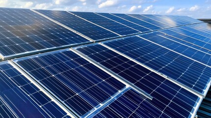 Solar Panel Array on Rooftop Harnessing Renewable Energy Resources