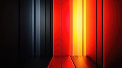 Wall Mural - Vibrant Abstract Background with Smooth Lines and Glowing Neon Colors in Red Black and Gradient Shades for Modern Design Projects