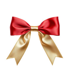 Wall Mural - elegant red and gold bow featuring delicate folds, perfect for gifts and decorations. This beautiful accessory adds touch of sophistication to any occasion