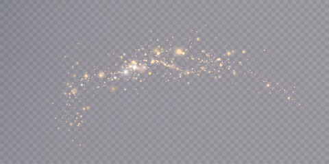 Wall Mural - golden magic comet light effect with many sparkling bokke and shimmer light effects. magic gold glit