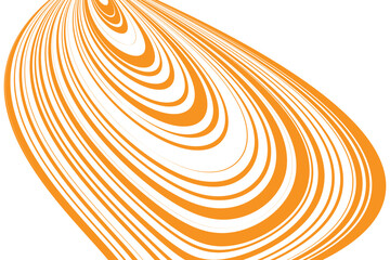 Wall Mural - simple abstract orange color thin to thick creative wavy texture line pattern