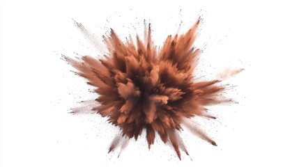 Aufkleber - Brown powder explosion isolated on white background