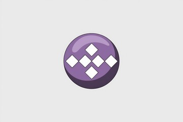 Aufkleber - Purple circle with five white diamonds arranged in a linear pattern, symbolizing connection or flow.