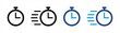 © Trondol Icon - Fast Stopwatch Icons Symbolizing Speed and Efficiency in Blue and Black