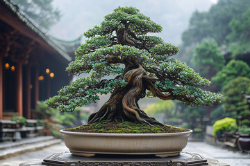 Chinese and Japanese hybrid Bonsai tree.