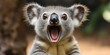 © StockUp - A cheerful koala displaying a joyful expression with mouth wide open, captivating its surroundings.