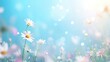© Natpasit - Daisies in the Light: Delicate white daisies bloom in a field, bathed in soft sunlight, creating a whimsical and charming scene.  The gentle blur evokes a dreamy atmosphere.