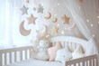 © Tang - Cozy nursery with pastel stars and moons hanging decor