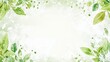 © bastian - Green leaf border frame on textured background, nature design, spring template