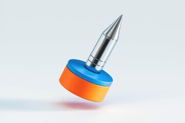 Aufkleber - A metallic stylus with a blue and orange base, possibly a precision tool or writing instrument.
