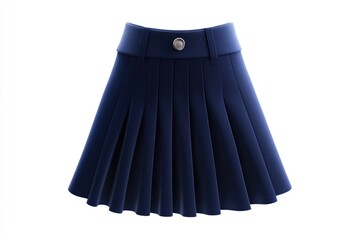 Wall Mural - A close-up of a blue pleated skirt with a button on the front