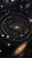 Wall Mural - galaxy in the universe with copy space vertically 9:16