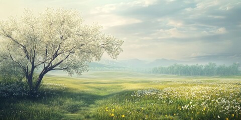 Wall Mural - Softened Background of a Spring Landscape