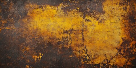 Wall Mural - Yellow and brown texture on a dark background creates a visually striking contrast, showcasing the rich interplay of yellow and brown shades within the texture design.