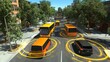 © Da - AI-Driven Route Optimization: Revolutionizing Transport Efficiency. Abstract 32K Tech Background Showcasing Economic Data for Fuel Savings, Reduced Delivery Times, and Enhanced Service Levels in Logis