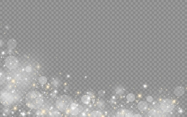 Wall Mural - dust sparks and stars shine with a special light. christmas light effect. glittering particles of ma